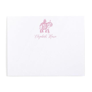 Personalization by Caspari Royal Elephant Personalized Correspondence Cards HGC615FUCHSIA_CARD
