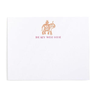 Personalization by Caspari Royal Elephant Personalized Correspondence Cards HGC615ORANGE_CARD