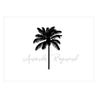 Personalization by Caspari Palm Tree Personalized Folded Note Cards HGC760BLACK_FOLD