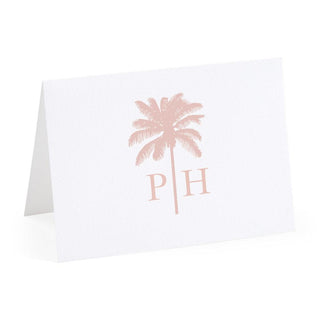 Personalization by Caspari Palm Tree Personalized Monogram Folded Note Cards HGC760BLUSH_FOLD