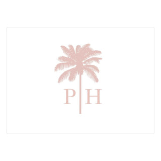 Personalization by Caspari Palm Tree Personalized Monogram Folded Note Cards HGC760BLUSH_FOLD