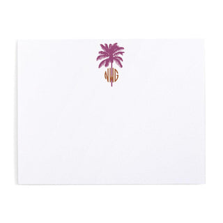 Personalization by Caspari Palm Tree Personalized Monogram Correspondence Cards HGC760FUCHSIA_CARD