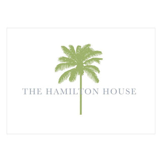Personalization by Caspari Palm Tree Personalized Folded Note Cards HGC760GREEN_FOLD