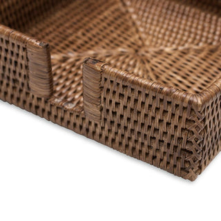 Caspari Rattan Luncheon Napkin Holder in Dark Natural - 1 Each HL01