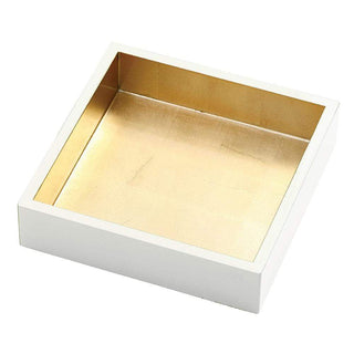 Caspari Lacquer Luncheon Napkin Holder in Ivory & Gold - 1 Each HL15