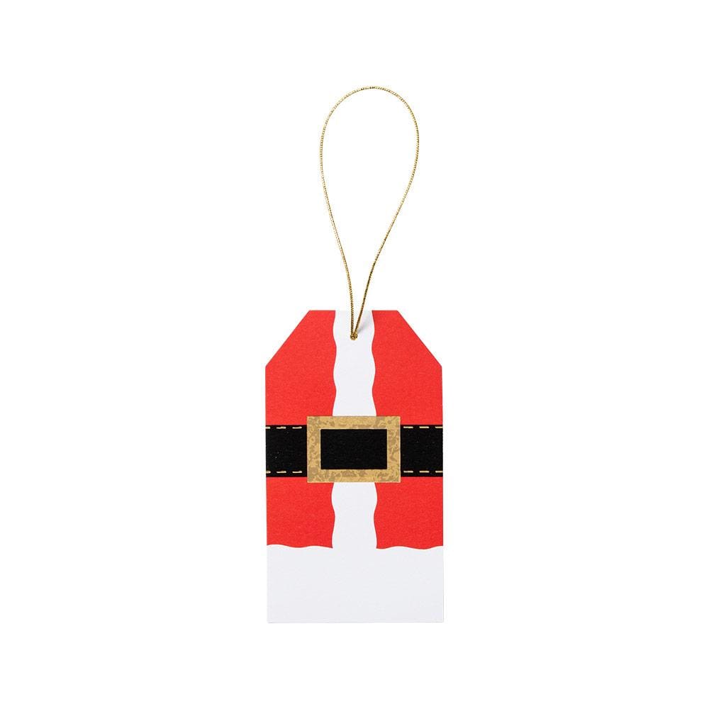 caspari Santa Costume Classic Foil Gift Tags - 4 Per Package