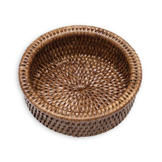 Caspari Rattan Wine Bottle Coaster in Dark Natural - 1 Each HWC01