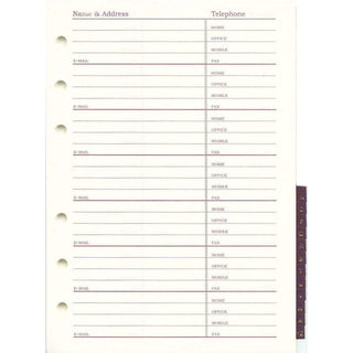 Caspari 4" x 6" Address Book Paper Refill with Index Tabs - 1 Each I152