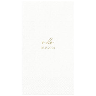 Personalization by Caspari I Do Wedding Date Personalized Guest Towel Napkins IDOGUEST