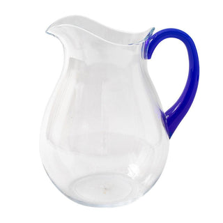 Caspari Acrylic Pitcher in Clear with Cobalt Handle - 1 Each JUG001