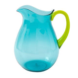 Caspari Acrylic Pitcher in Turquoise with Green Handle - 1 Each JUG003