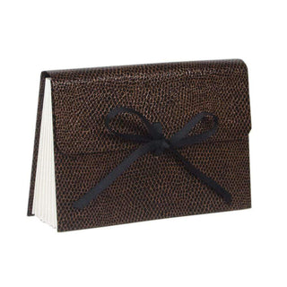 Caspari Snakeskin Small Accordion File in Brown & Black - 1 Folder K3297