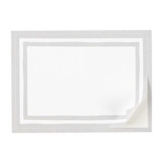 Caspari Border Stripe Self-Adhesive Labels in Silver - 12 Per Package LTAG010