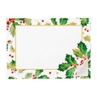 Caspari Gilded Holly Self-Adhesive Labels - 12 Per Package LTAG087