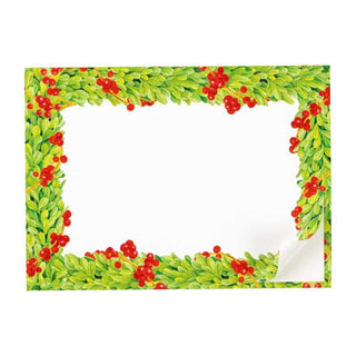 Caspari Boxwood with Berries Self-Adhesive Labels - 12 Per Package LTAG110