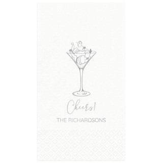 Personalization by Caspari Cheers Martini Santa Personalized Guest Towel Napkins MARSNTAGUEST-3PLYWP