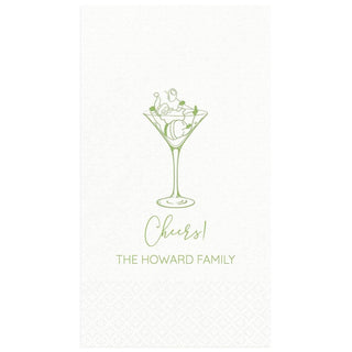 Personalization by Caspari Cheers Martini Santa Personalized Guest Towel Napkins MARSNTAGUEST-3PLYWP