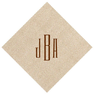 Personalization by Caspari Monogram Personalized Jute Cocktail Napkins MONOCOCKTAIL-JUTE
