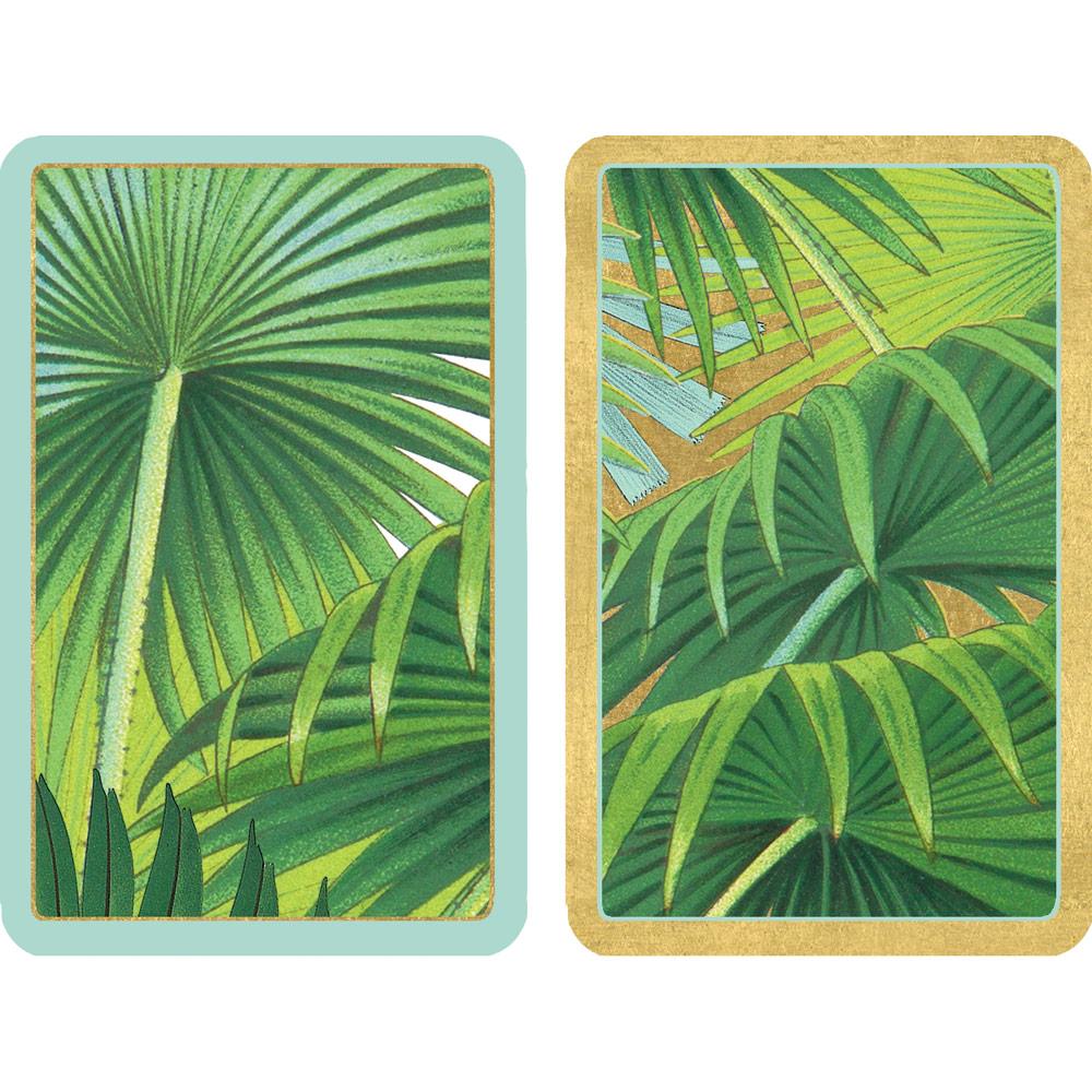 Caspari Palm Fronds Large Type Playing Cards - 2 Decks Included PC144J