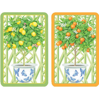 Caspari Citrus Topiaries Playing Cards - 2 Decks Included PC146