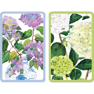 Caspari Hydrangeas and Porcelain Large Type Playing Cards - 2 Decks Included PC147J