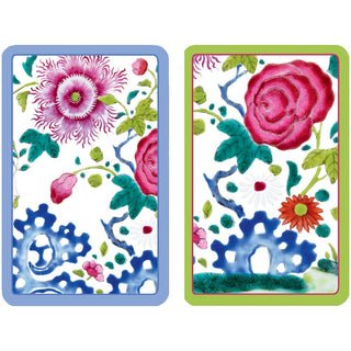 Caspari Floral Porcelain Large Type Playing Cards - 2 Decks Included PC151J