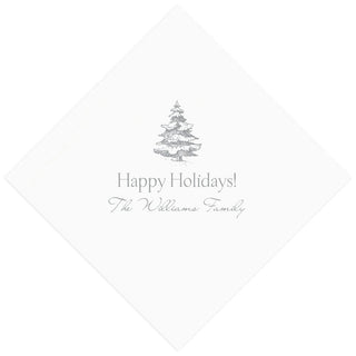 Personalization by Caspari Happy Holidays Name Motif Personalized Cocktail Napkins