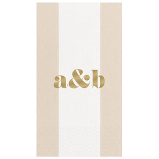 Personalization by Caspari Personalized Double Initial Bandol Stripe Guest Towel Napkins PG_2INITIAL_BANDOL_GUEST