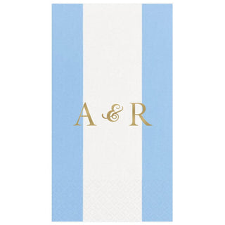 Personalization by Caspari Personalized Double Initial Bandol Stripe Guest Towel Napkins PG_2INITIAL_BANDOL_GUEST