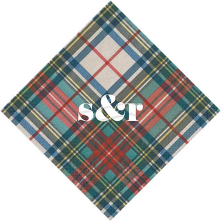 Personalization by Caspari Personalized Double Initial Dress Stewart Tartan Cocktail Napkins PG_2INITIAL_DSTARTAN_COCKTAIL