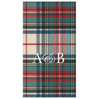 Personalization by Caspari Personalized Double Initial Dress Stewart Tartan Guest Towel Napkins PG_2INITIAL_DSTARTAN_GUEST