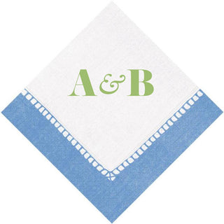 Personalization by Caspari Personalized Double Initial Linen Border Cocktail Napkins PG_2INITIAL_LINBORDER_COCKTAIL