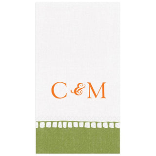 Personalization by Caspari Personalized Double Initial Linen Border Guest Towel Napkins PG_2INITIAL_LINBORDER_GUEST