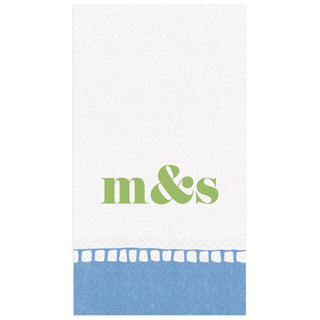 Personalization by Caspari Personalized Double Initial Linen Border Guest Towel Napkins PG_2INITIAL_LINBORDER_GUEST