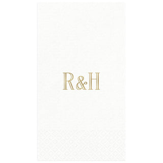 Personalization by Caspari Personalized Double Initial Paper Linen Guest Towel Napkins PG_2INITIAL_PL_GUEST