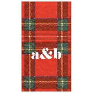Personalization by Caspari Personalized Double Initial Royal Plaid Guest Towel Napkins PG_2INITIAL_RPLAID_GUEST