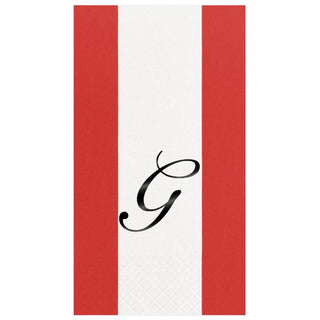 Personalization by Caspari Personalized Single Initial Bandol Stripe Guest Towel Napkins PG_INITIAL_BANDOL_GUEST
