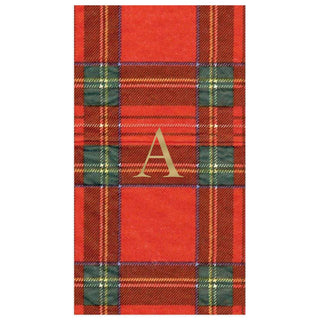 Personalization by Caspari Personalized Single Initial Royal Plaid Guest Towel Napkins PG_INITIAL_RPLAID_GUEST