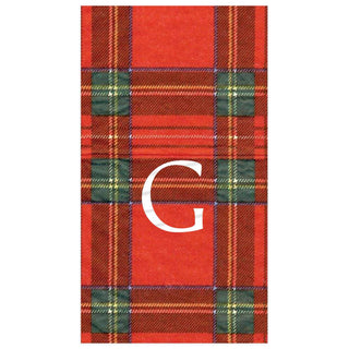Personalization by Caspari Personalized Single Initial Royal Plaid Guest Towel Napkins PG_INITIAL_RPLAID_GUEST
