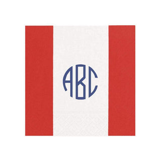 Personalization by Caspari Personalized Monogram Bandol Stripe Cocktail Napkins PG_MONO_BANDOL_COCKTAIL