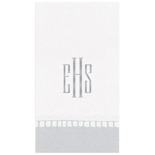 Personalization by Caspari Personalized Monogram Linen Border Guest Towel Napkins PG_MONO_LINBORDER_GUEST