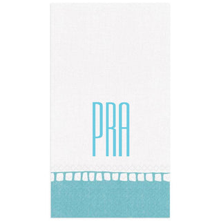 Personalization by Caspari Personalized Monogram Linen Border Guest Towel Napkins PG_MONO_LINBORDER_GUEST