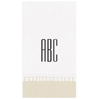 Personalization by Caspari Personalized Monogram Linen Border Guest Towel Napkins PG_MONO_LINBORDER_GUEST