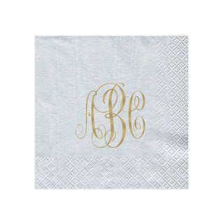 Personalization by Caspari Personalized Monogram Moiré Cocktail Napkins PG_MONO_MOIRE_COCKTAIL