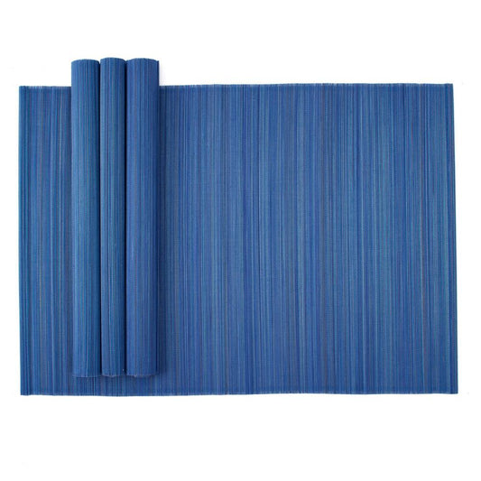 Caspari Roll-Up Bamboo Placemats in Marine Blue - Set of 4 PM004