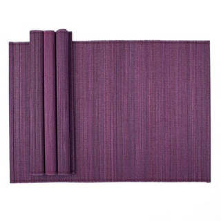 Caspari Roll-Up Bamboo Placemats in Aubergine - Set of 4 PM005