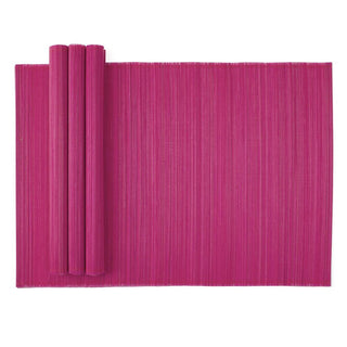 Caspari Roll-Up Bamboo Placemats in Fuchsia - Set of 4 PM007
