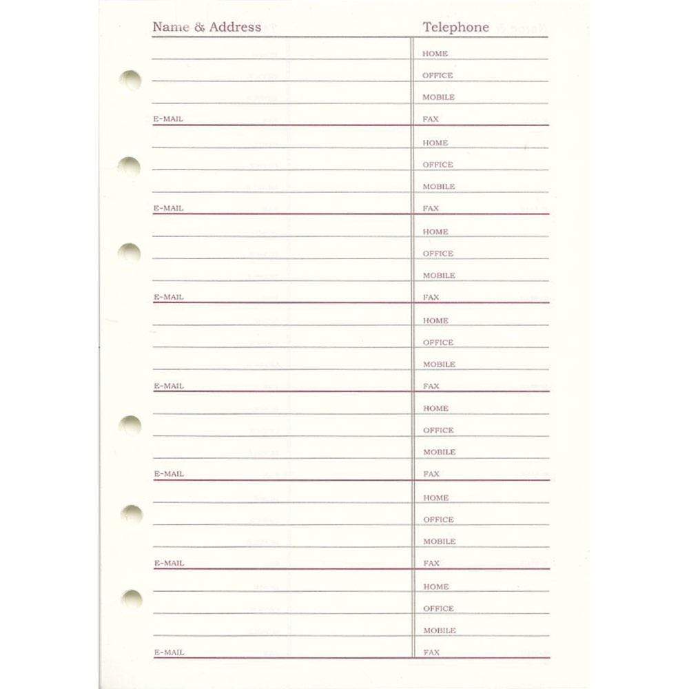 Free Printable Address Book Pages: Get Your Contact Information