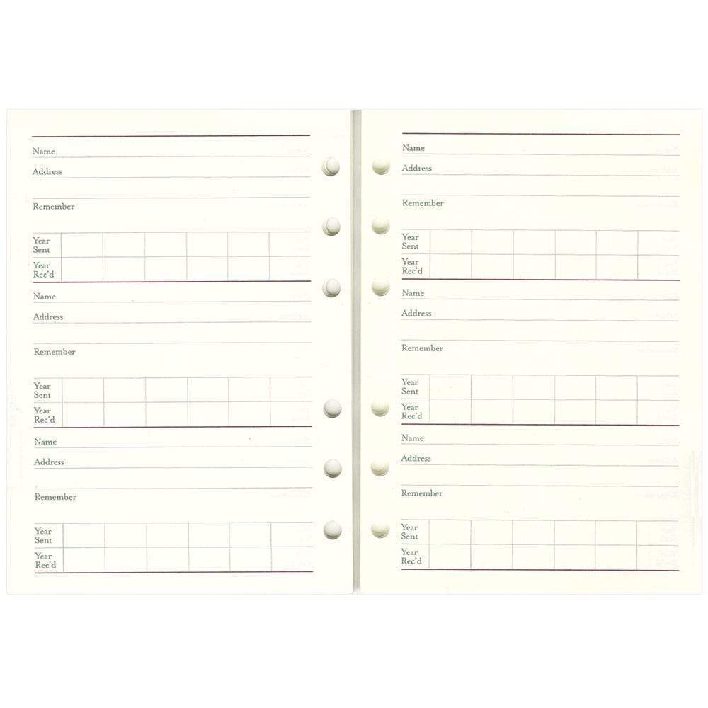 4 x 6 Christmas Card Address Book Tabless Paper Refill - 1 Each – Caspari