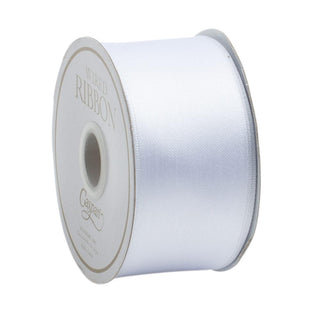 Caspari Solid White Satin Wired Ribbon - 9 Yard Spool R692